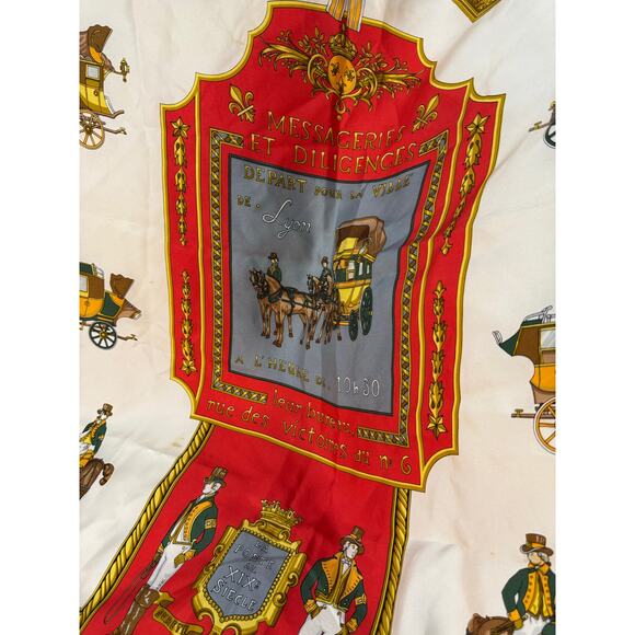 Celine Vintage Silk Scarf – “Messageries et Diligences” Print - Picture 6 of 7